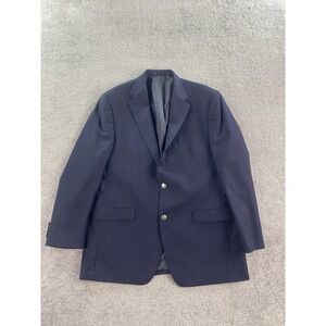 Ralph Lauren Blazer 42 R Navy Wool Silver Button Logo Crest University Sport